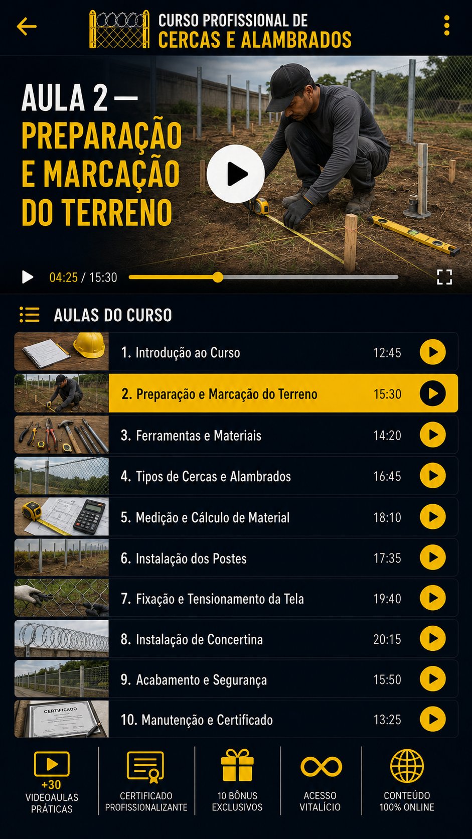 Módulo de tela e alambrado passo a passo
